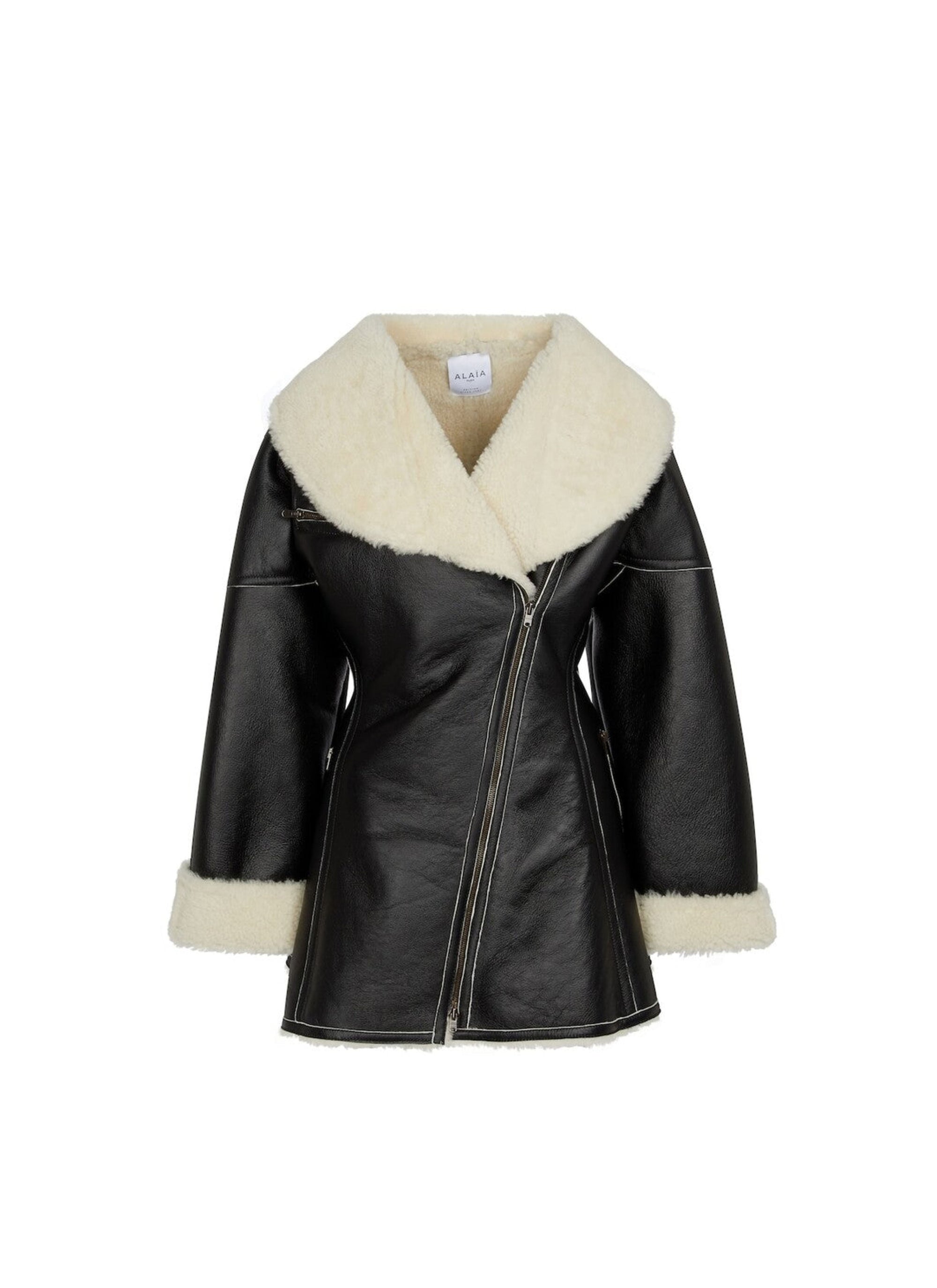 Manteau en laine - Noir & Blanc Cassé