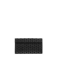 Studded motif clutch bag in leather - Black & Black