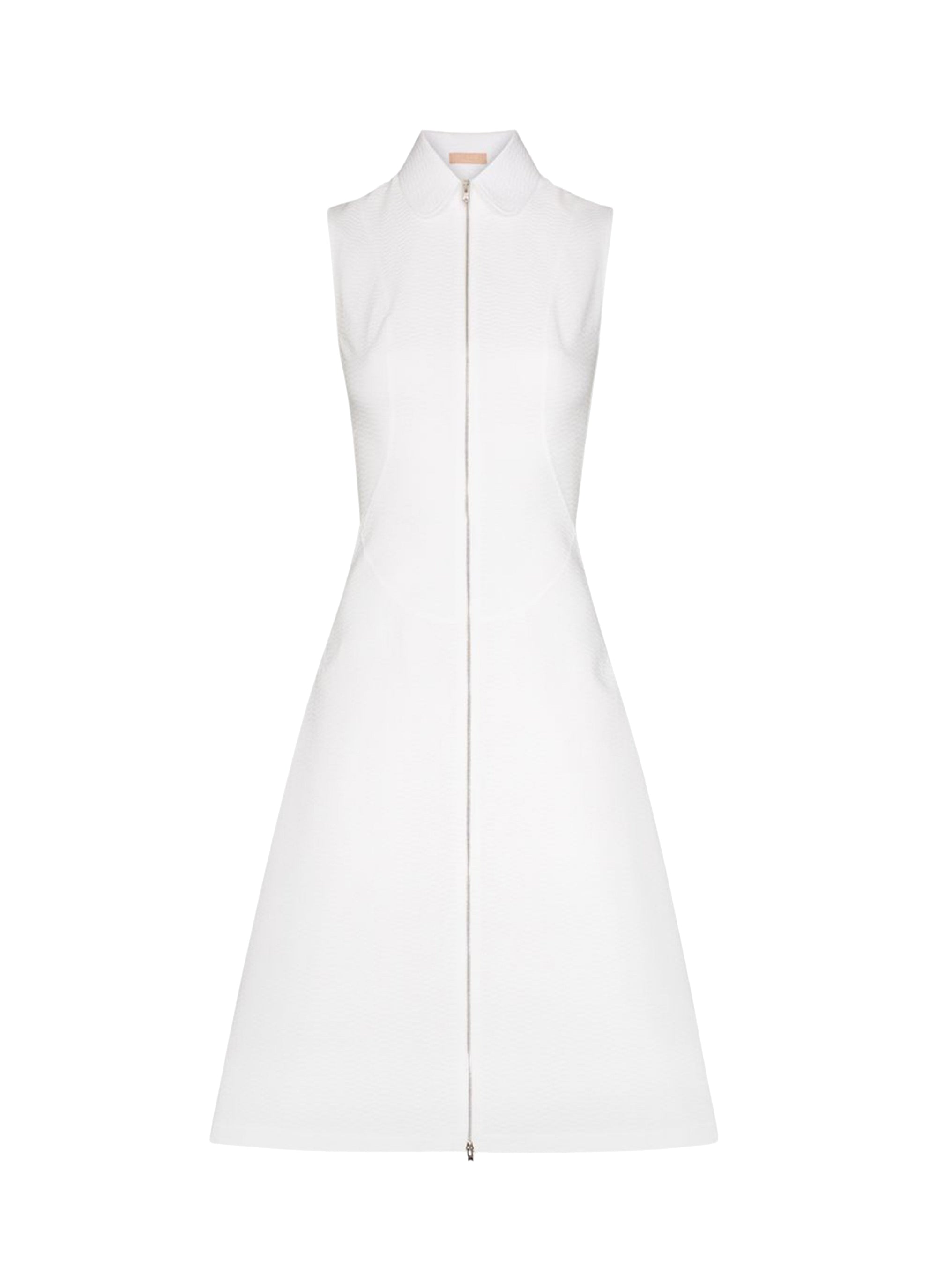 Waisted cape dress - White