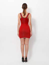 Mesh Mon Coeur sleeveless dress - Red & Black