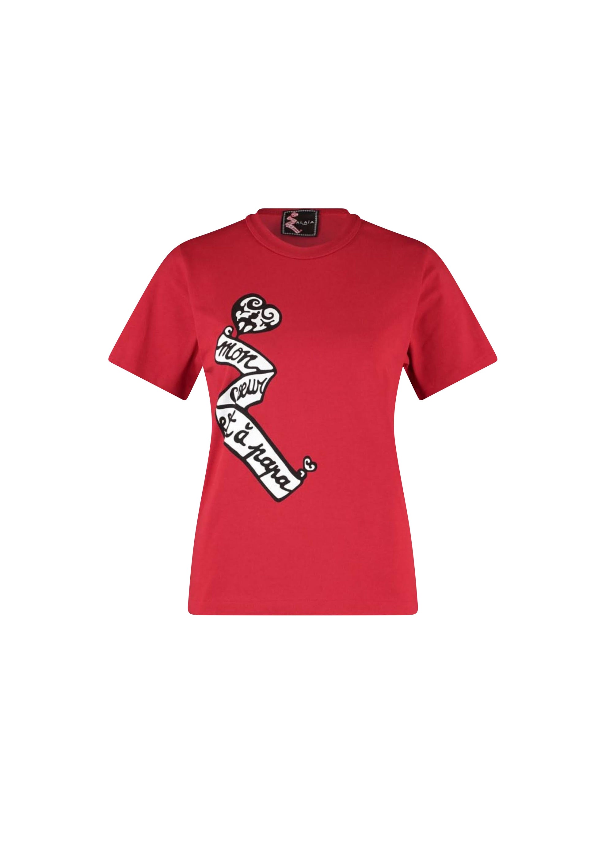 Mon cœur" T-shirt - Red & Black