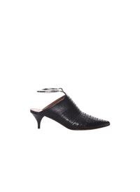 Mules 55 en cuir ajourées - Noir