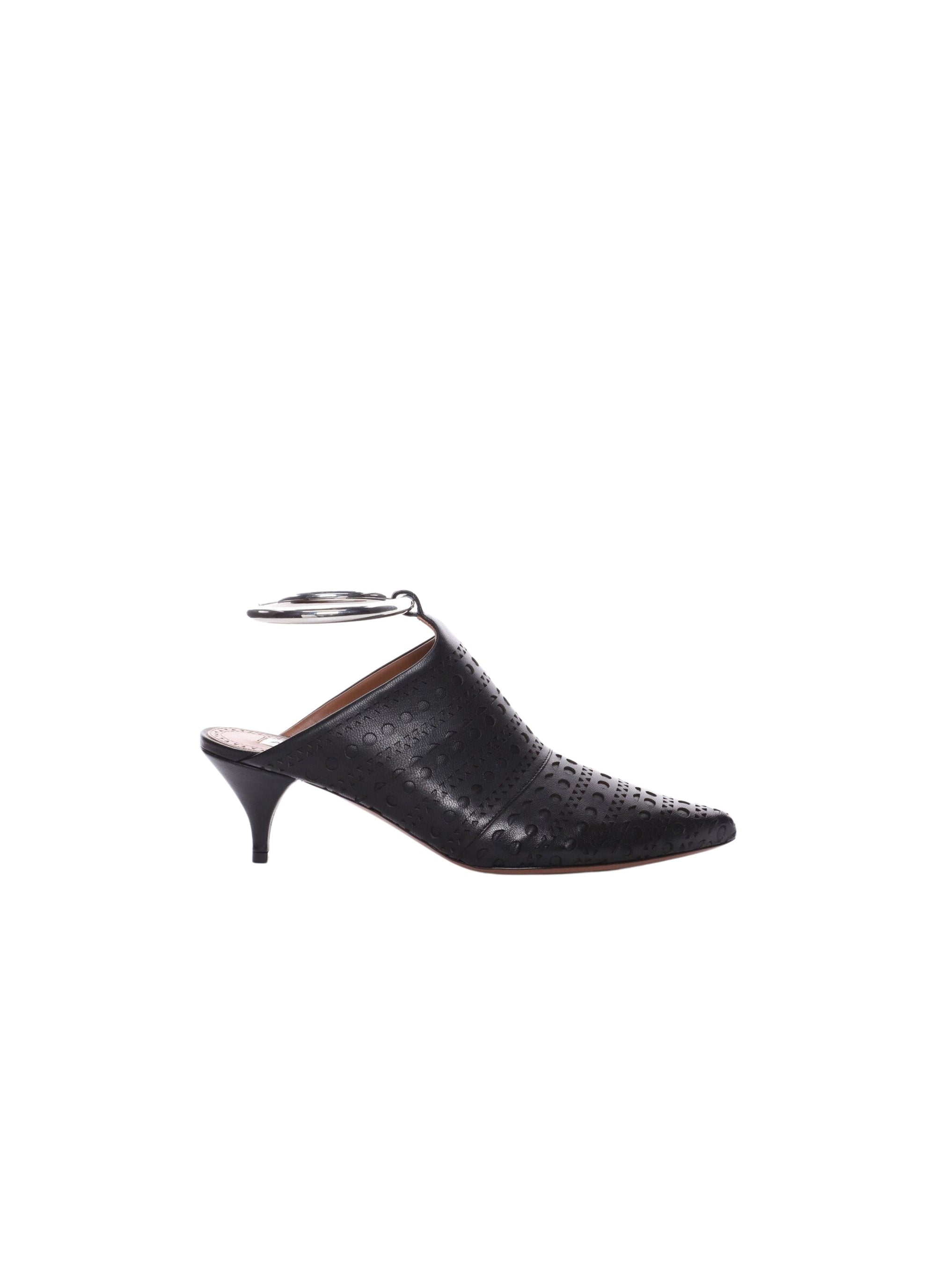 Mules 55 en cuir ajourées - Noir