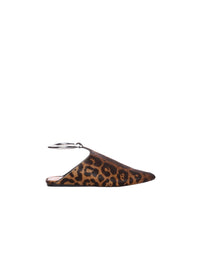 Leather mules with strap - Sepia Brown