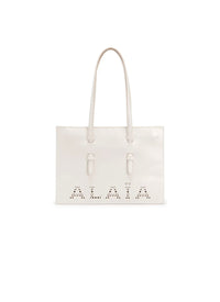 Mina Small Leather Shopping Bag - Optic White