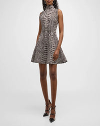 Robe patineuse jacquard croco - Blanc & Opaline