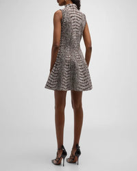 Robe patineuse jacquard croco - Blanc & Opaline