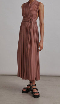 Draped maxi dress - Rosewood