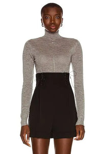 Cashmere long sleeve turtleneck jumper - China Grey