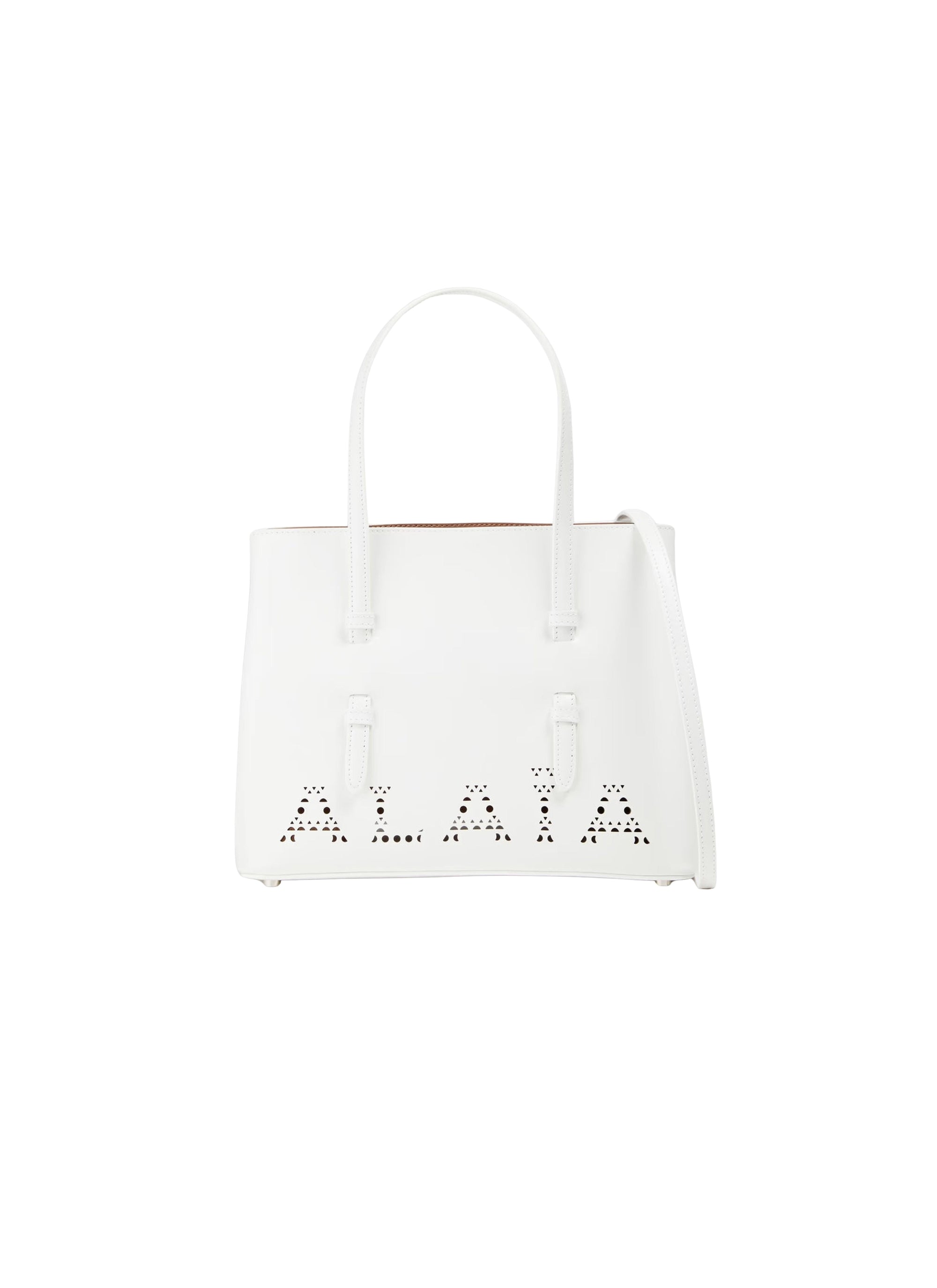 Mina 25 Perforated Leather Bag - Optic White
