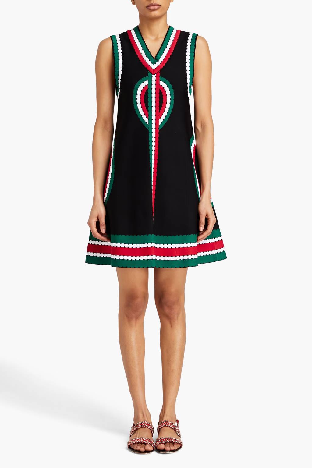 Sleeveless Masai knitted dress - Multicolor