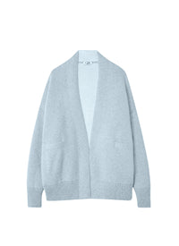 Oversized wool cardigan - Mottled Blue & White