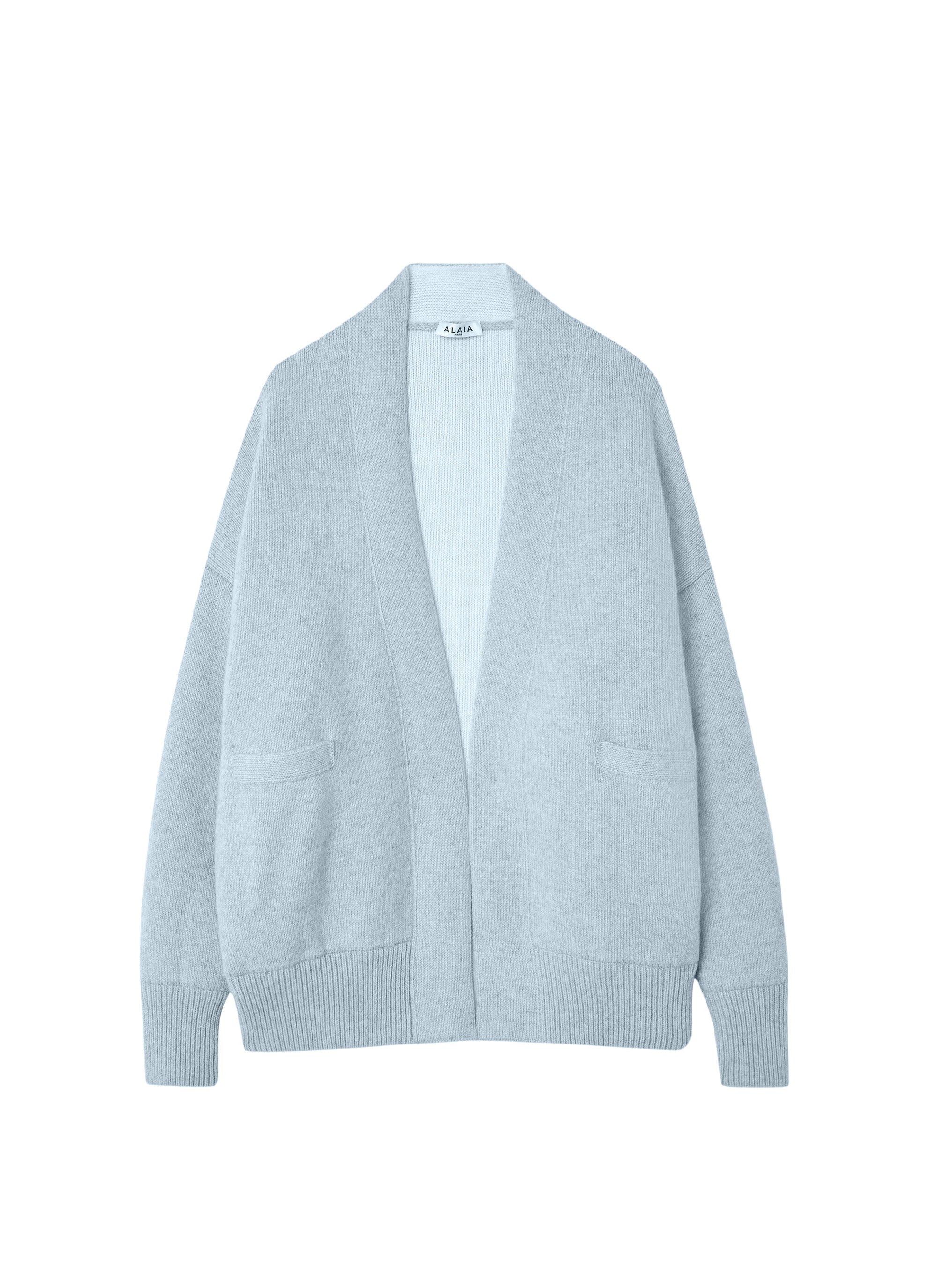 Oversized wool cardigan - Mottled Blue & White