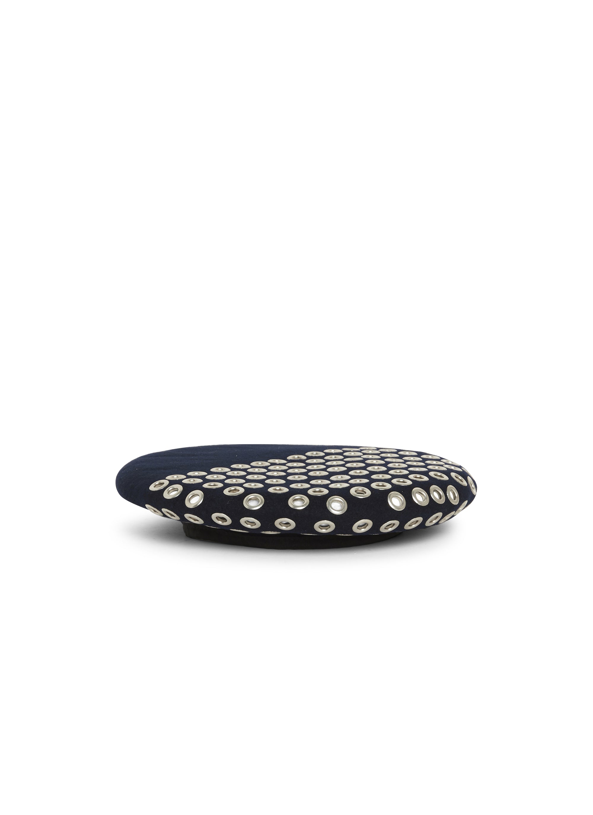 Wool eyelet beret - Navy