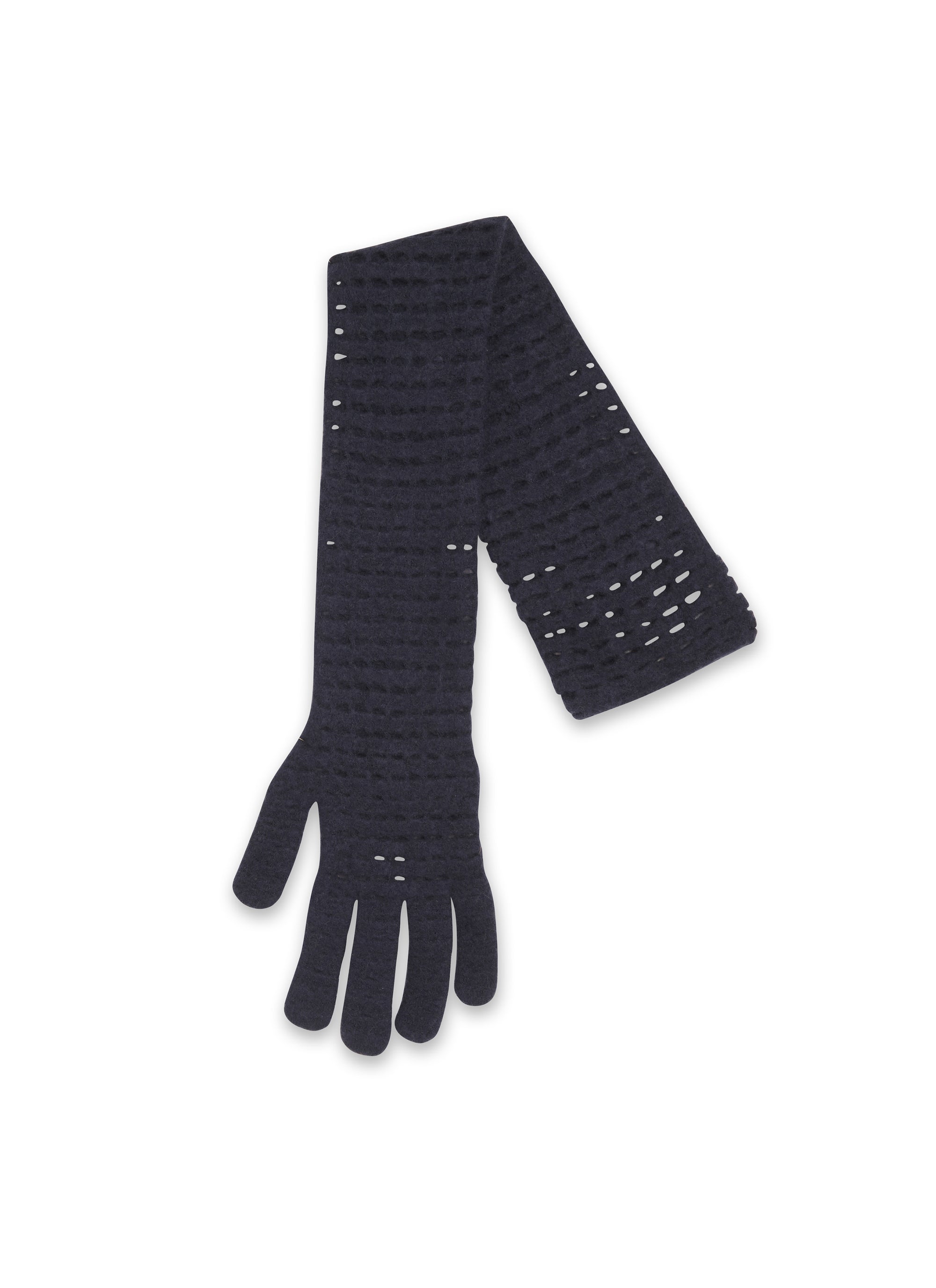 Glove 33cm wool flowers - Night