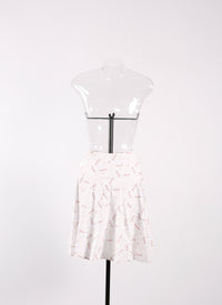 Jupe Pop imprimée courte zippée - Blanc & Rose