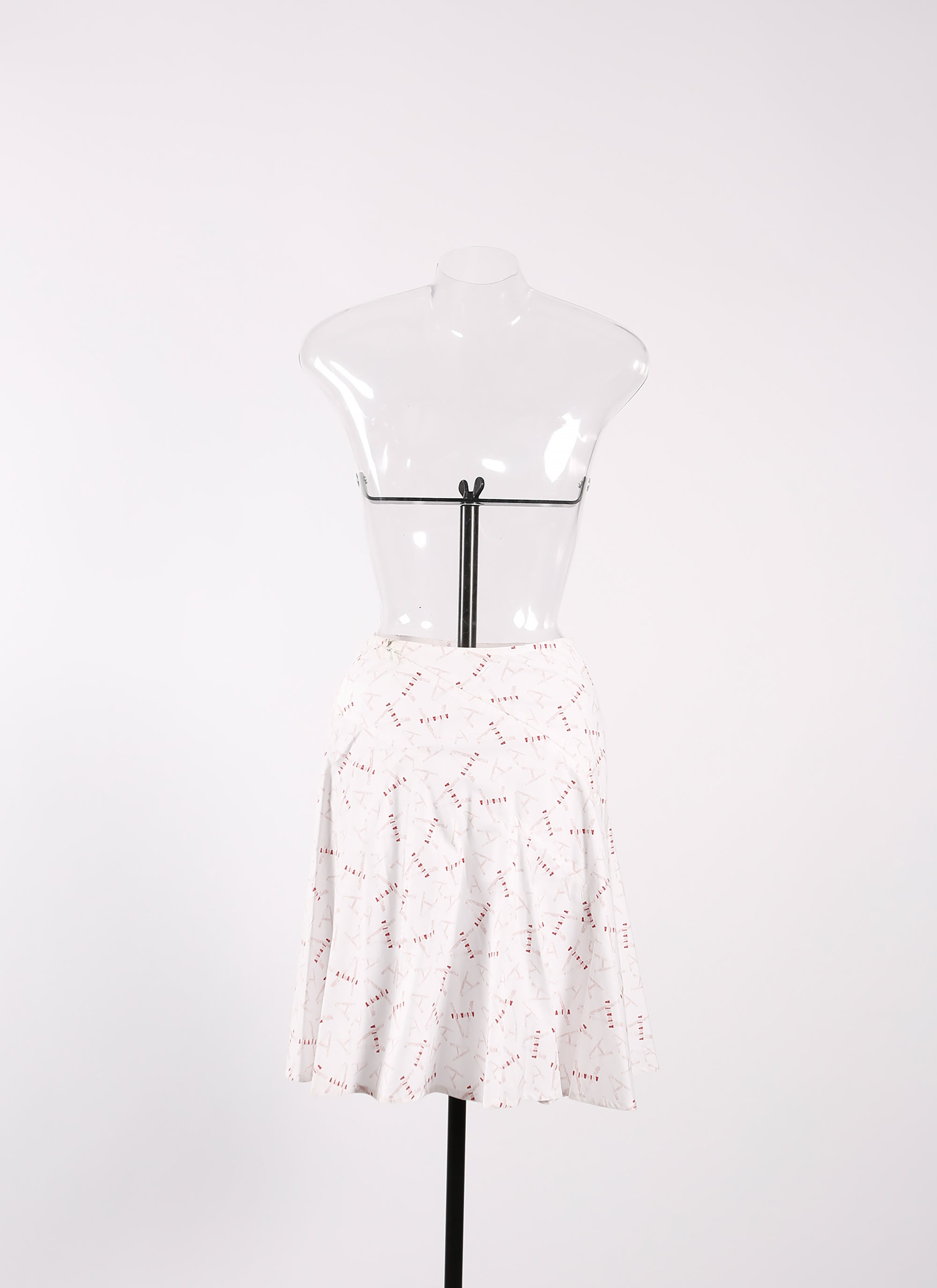 Jupe Pop imprimée courte zippée - Blanc & Rose