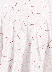 Jupe Pop imprimée courte zippée - Blanc & Rose