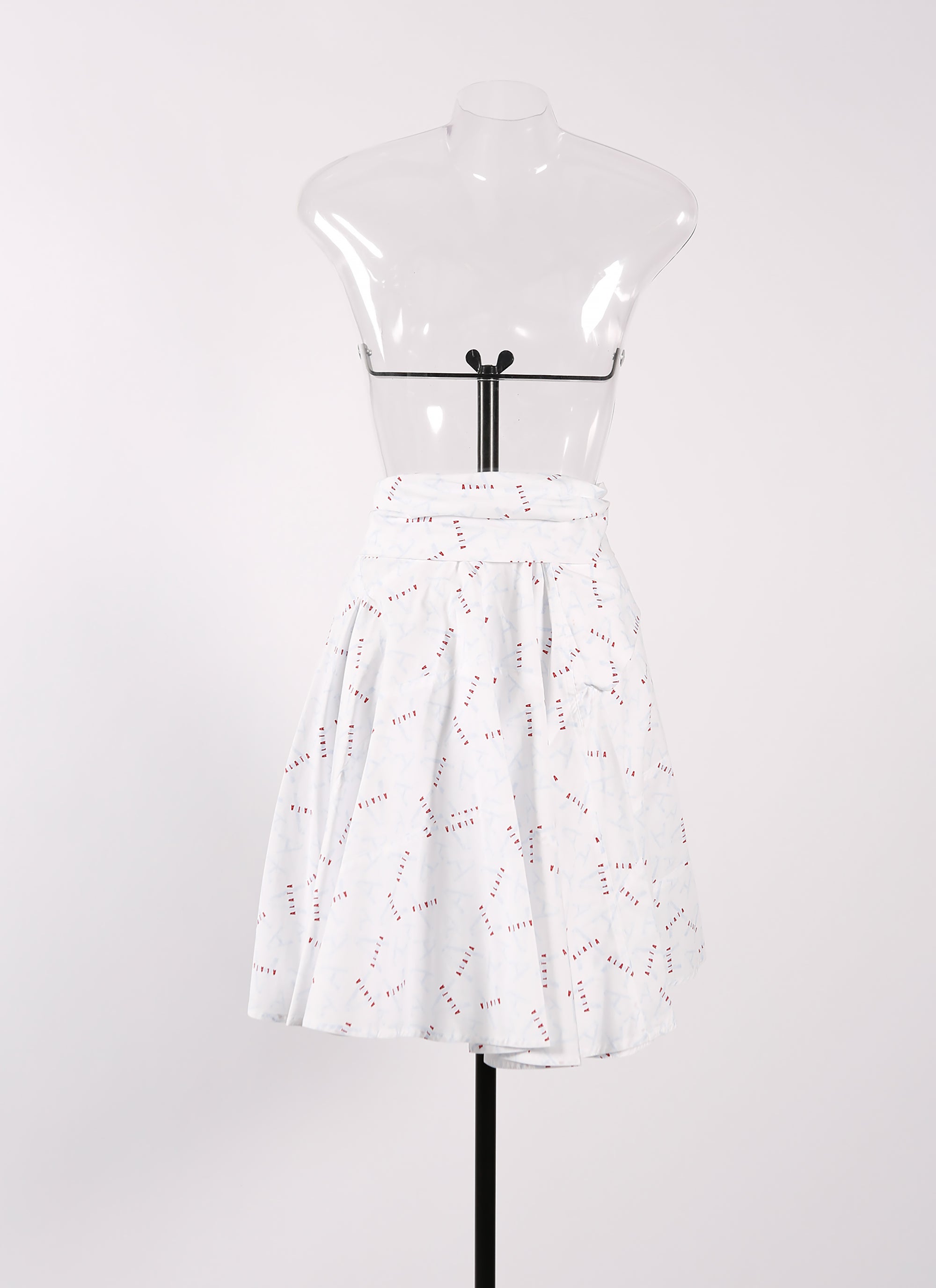 Printed Pop skirt with Panels - White & Blue