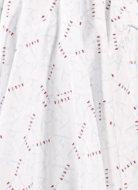 Printed Pop skirt with Panels - White & Blue