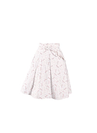 Jupe Pop imprimée à empiècements - Blanc & Rose