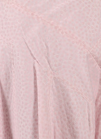 Jupe voile pastilles à volants - Rose Clair