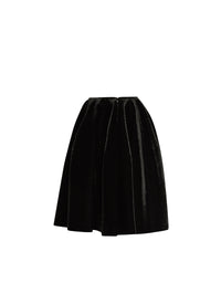 Jupe regular en velours scintillant - Noir
