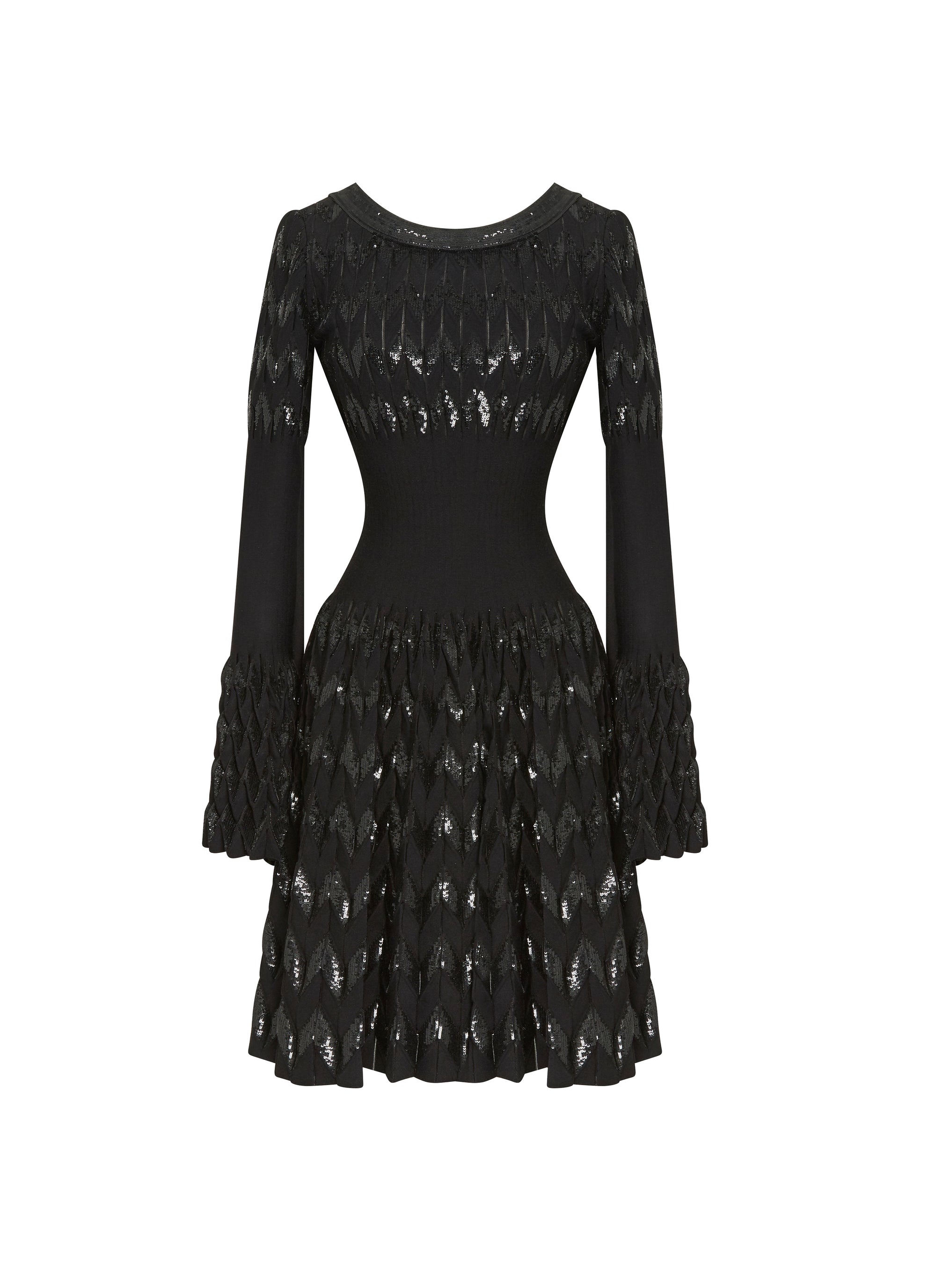 Belize long sleeve knitted dress - Black