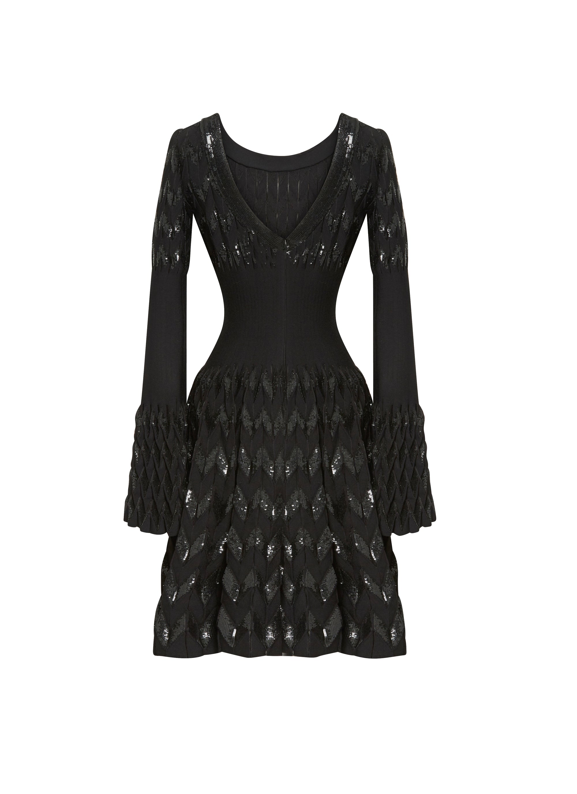 Belize long sleeve knitted dress - Black