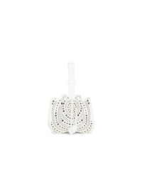 Small eyelet bag in leather - Optic White