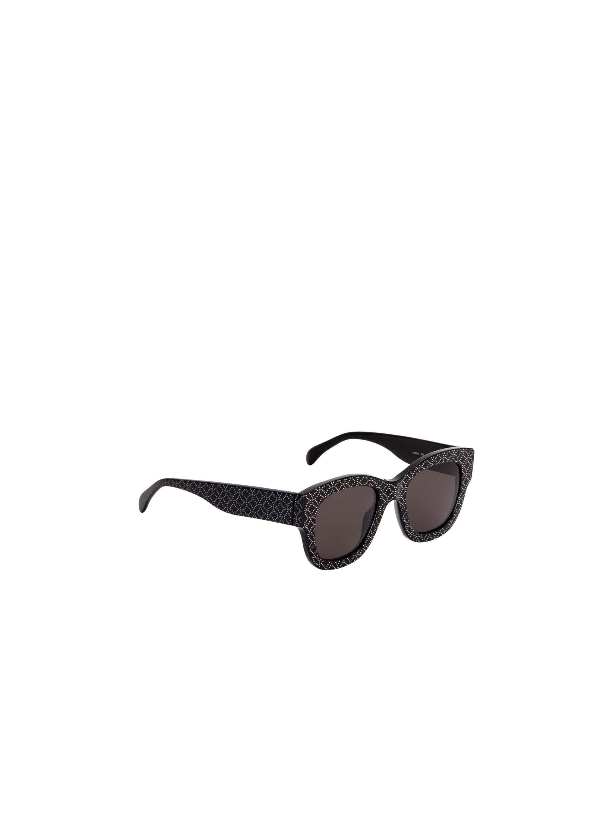 Oversize patterned sunglasses - Black & Rhodium