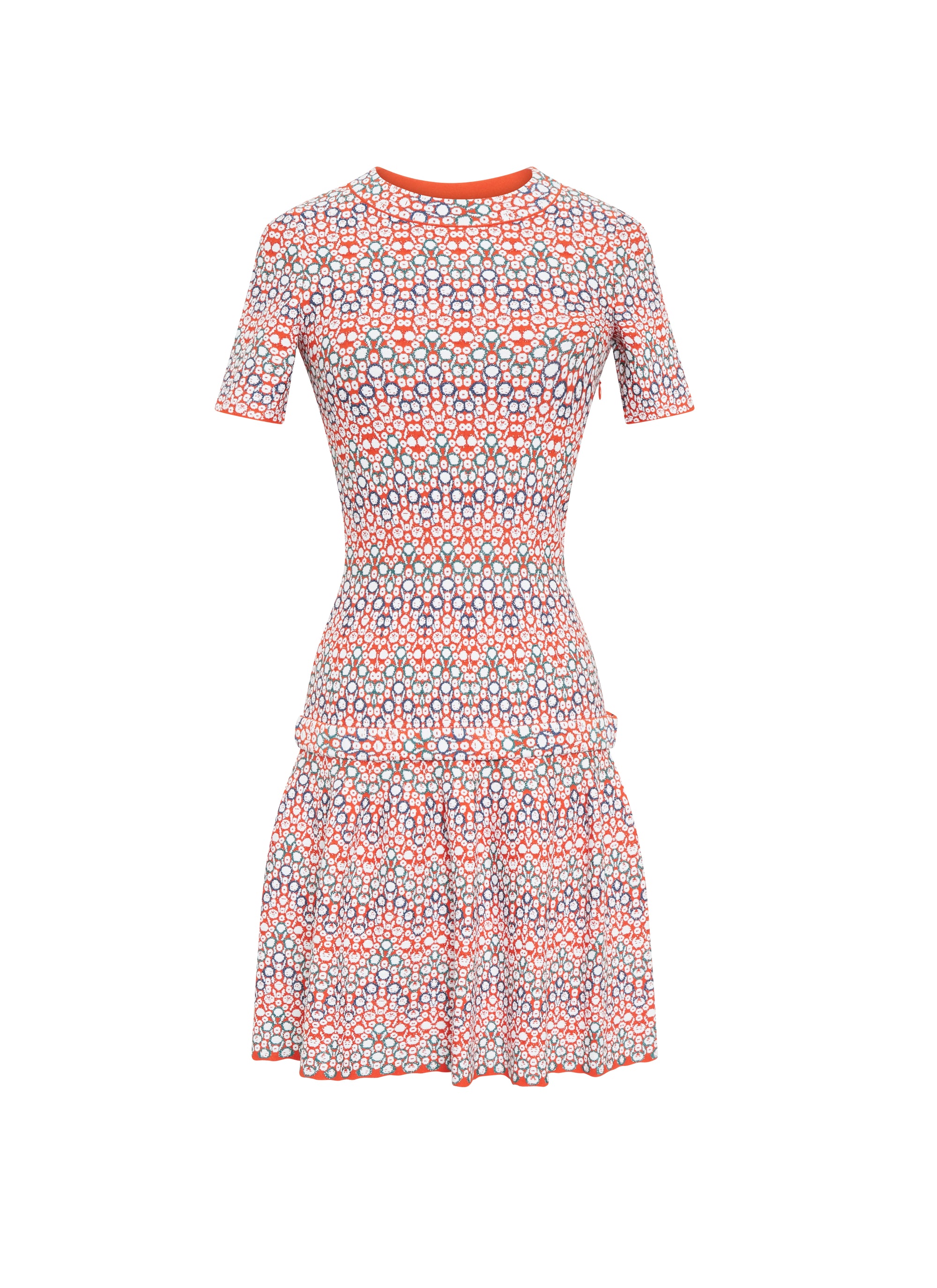 Aster knitted short dress, short sleeves - Multicolour