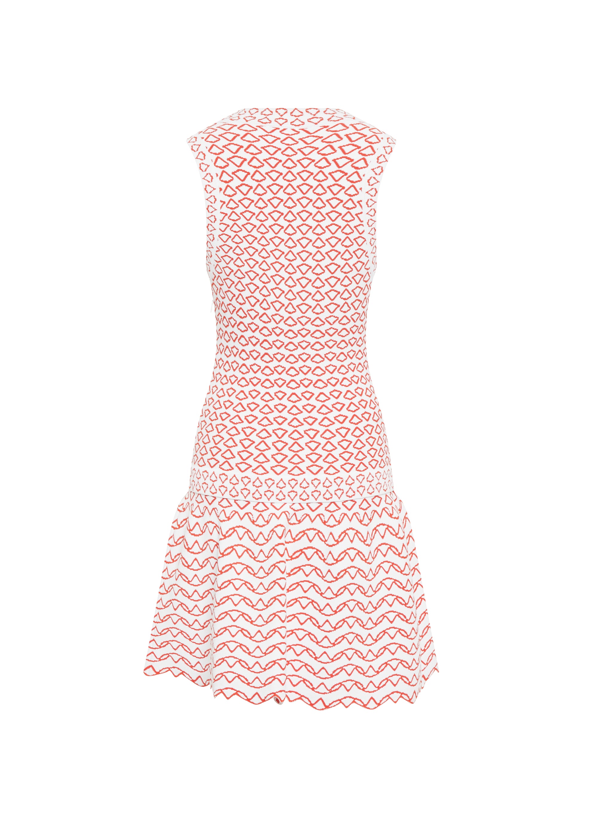 Fantasia knitted sleeveless short dress - White & Orange