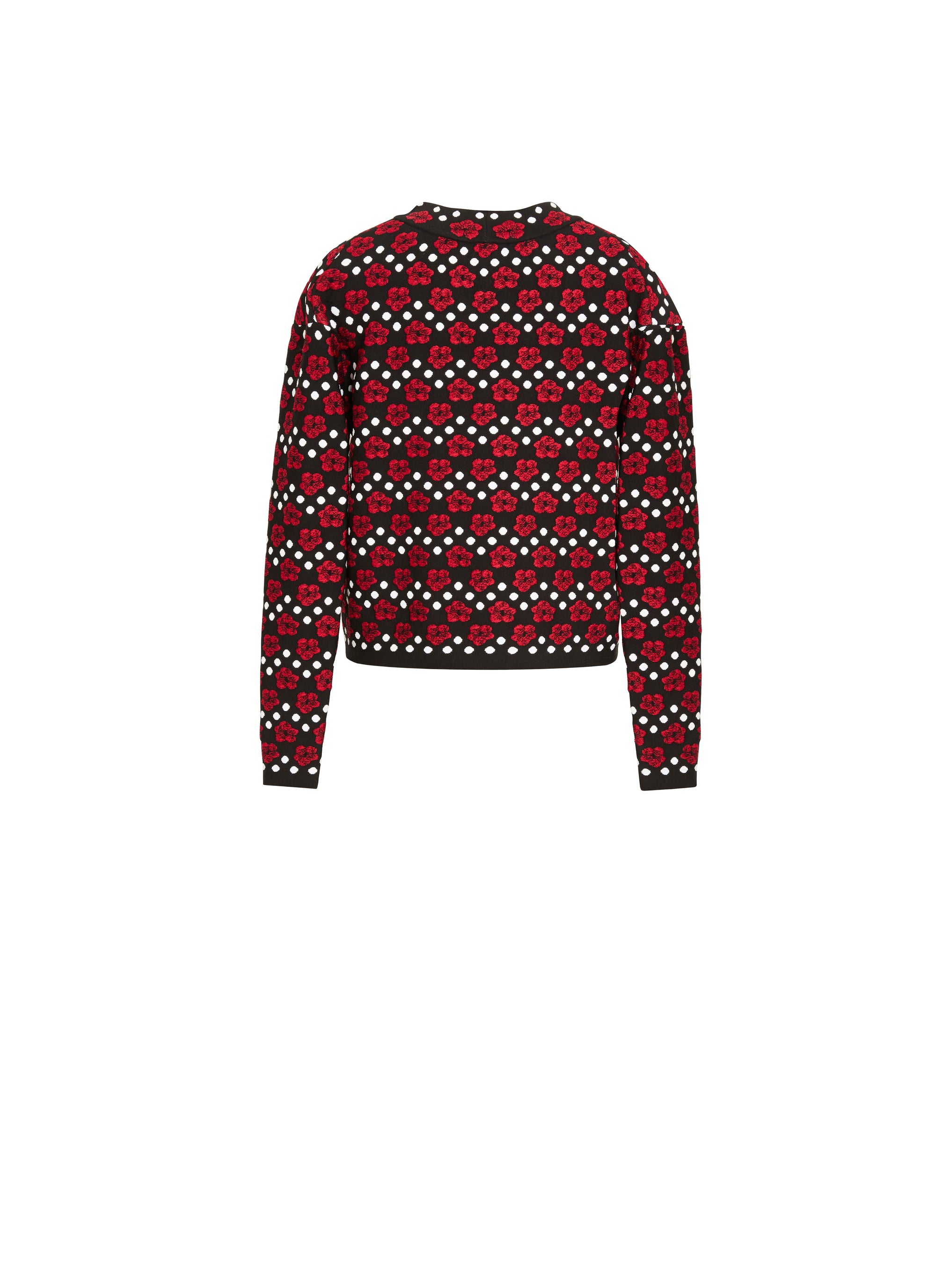 Mini Orchidée knitted long sleeve jumper - Black & Red