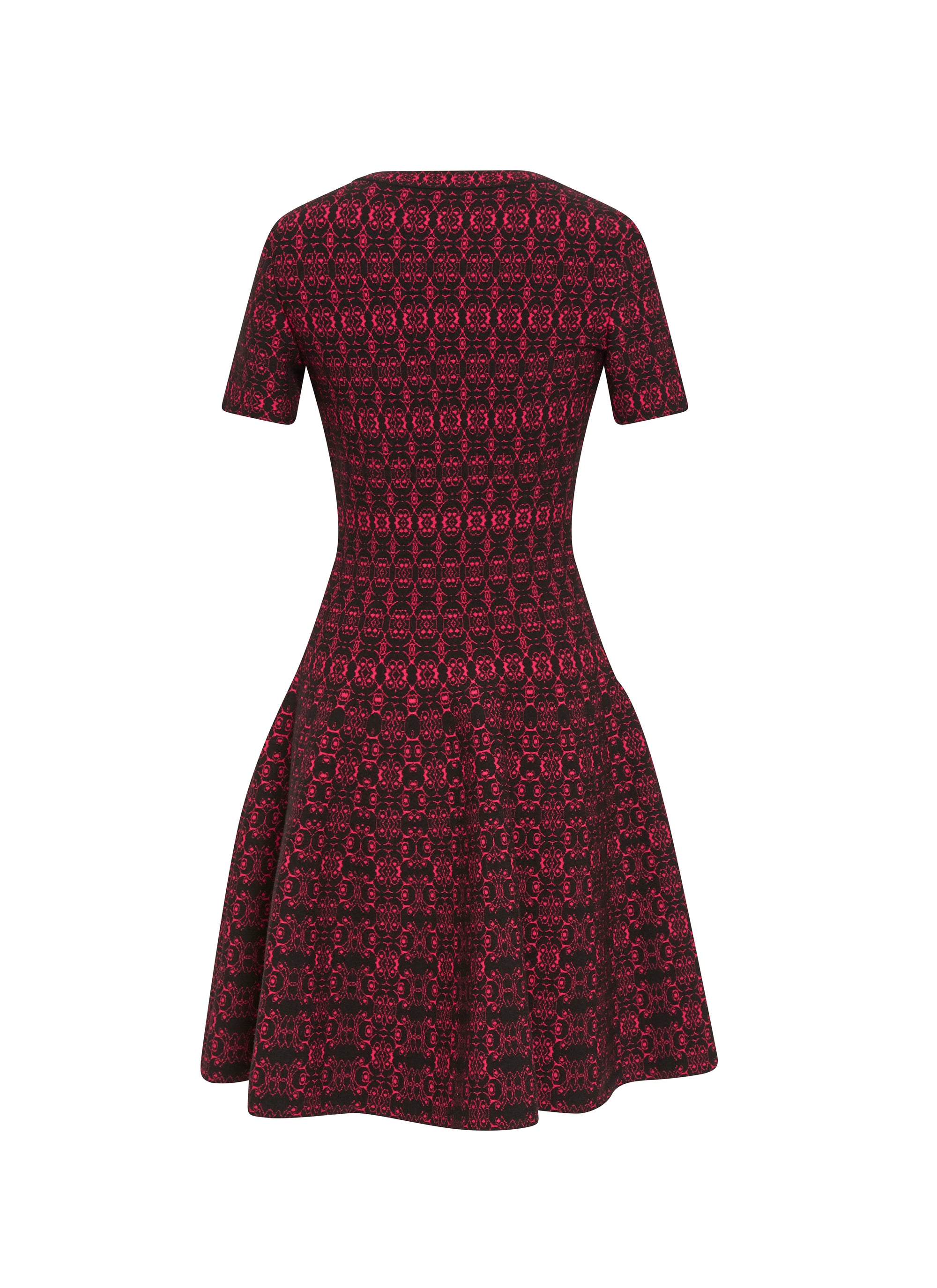 Alhambra knitted short sleeve dress - Black & Pink