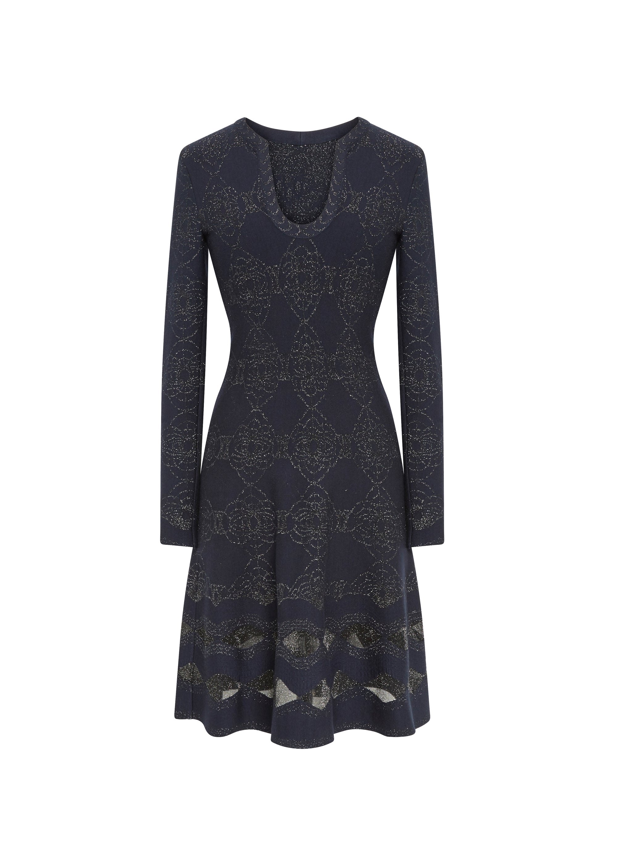 Wool Babylon long sleeve dress - Night