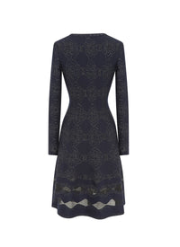 Wool Babylon long sleeve dress - Night