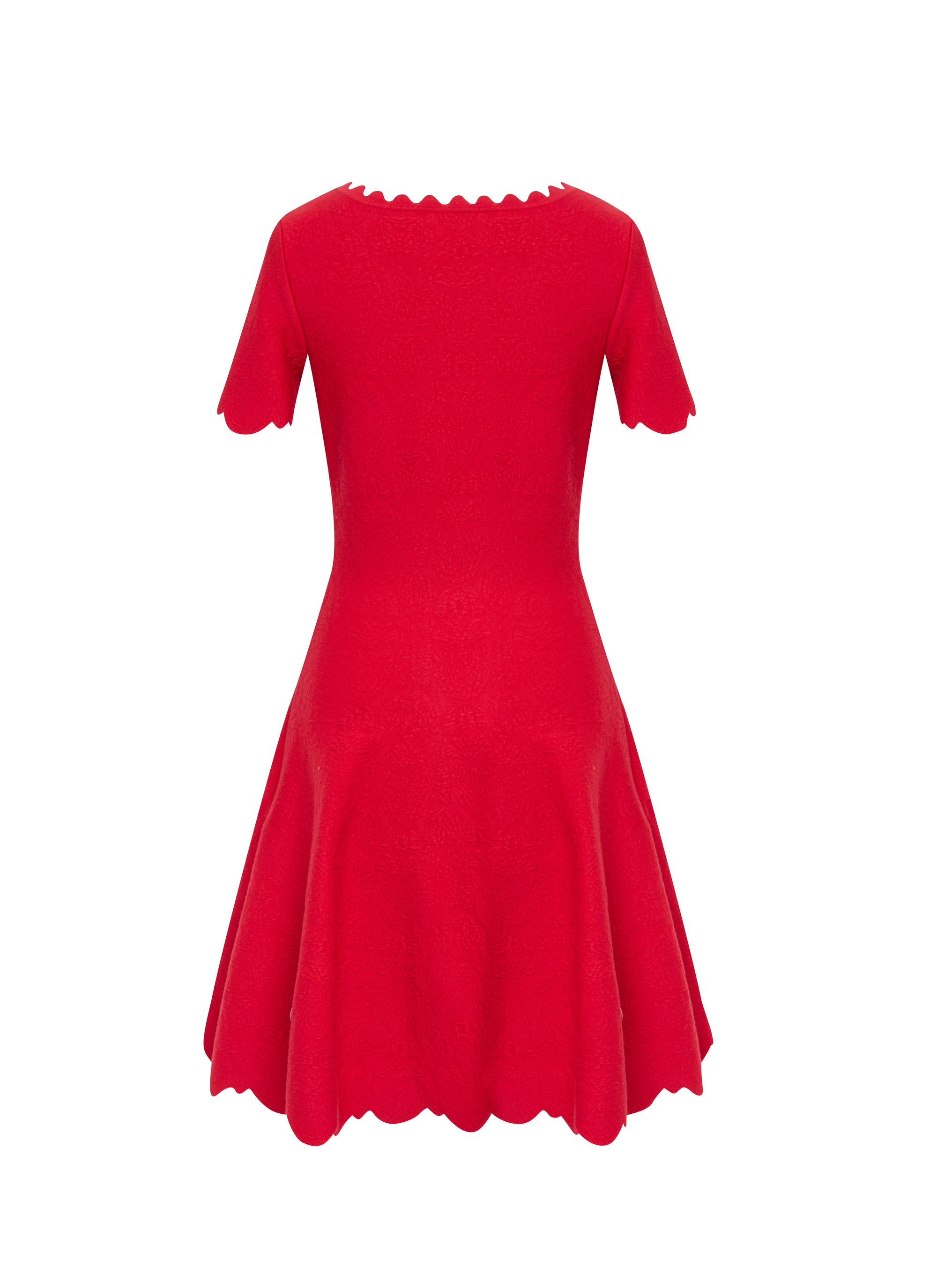 Robe à manches courtes Eden en laine - Rouge