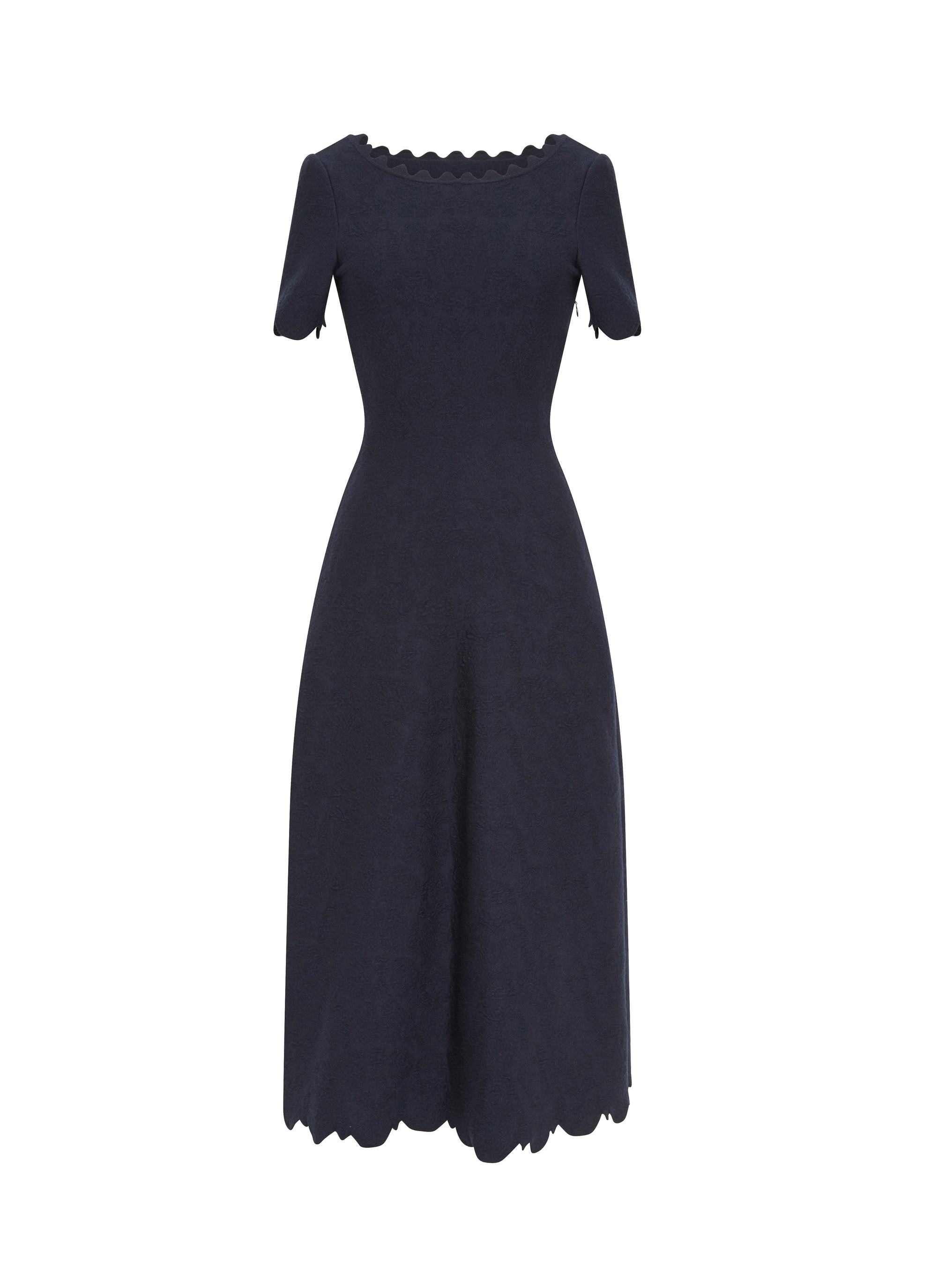 Eden wool short-sleeved dress - Night