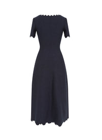 Eden wool short-sleeved dress - Night
