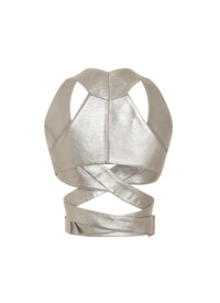 Bustier en cuir - Argent