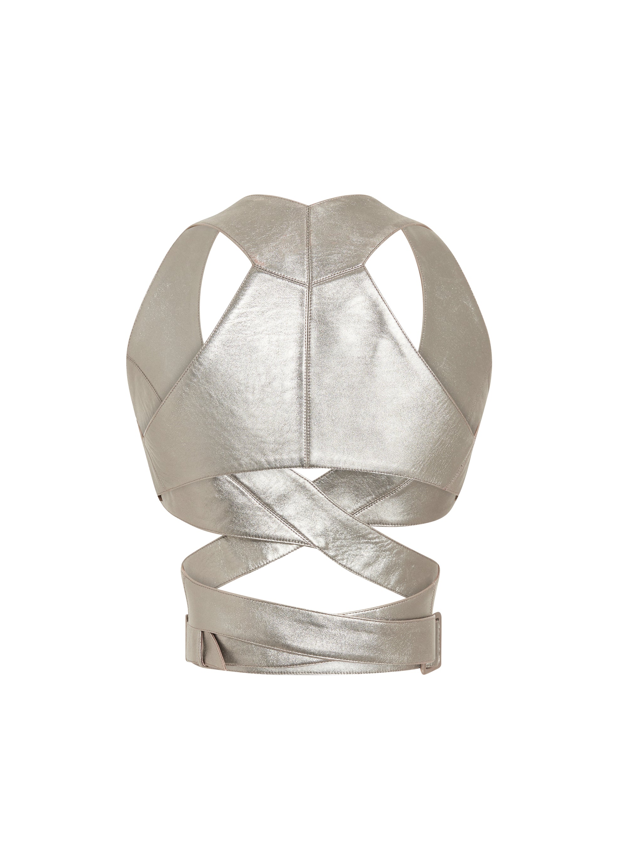 Bustier en cuir - Argent