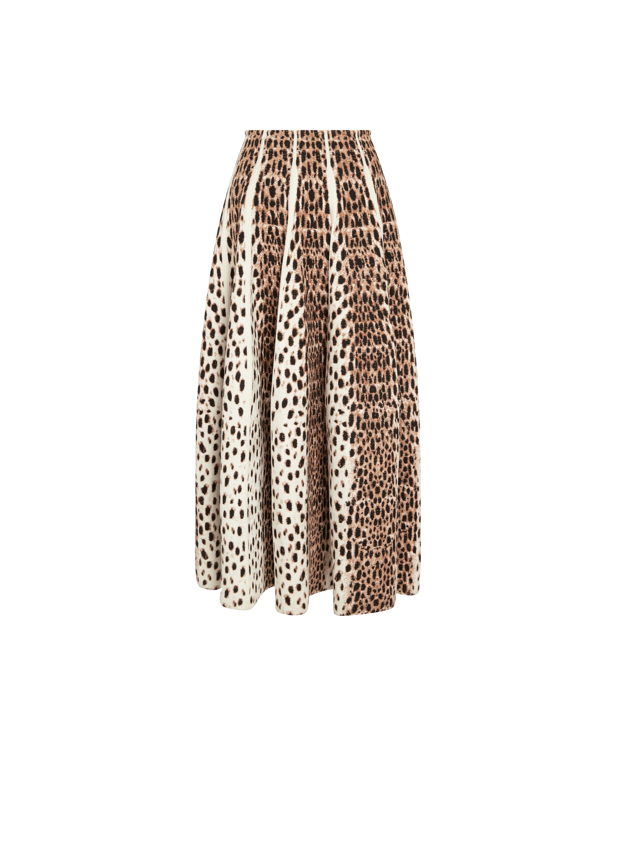 Jupe longue à motif guépard - Beige Clair