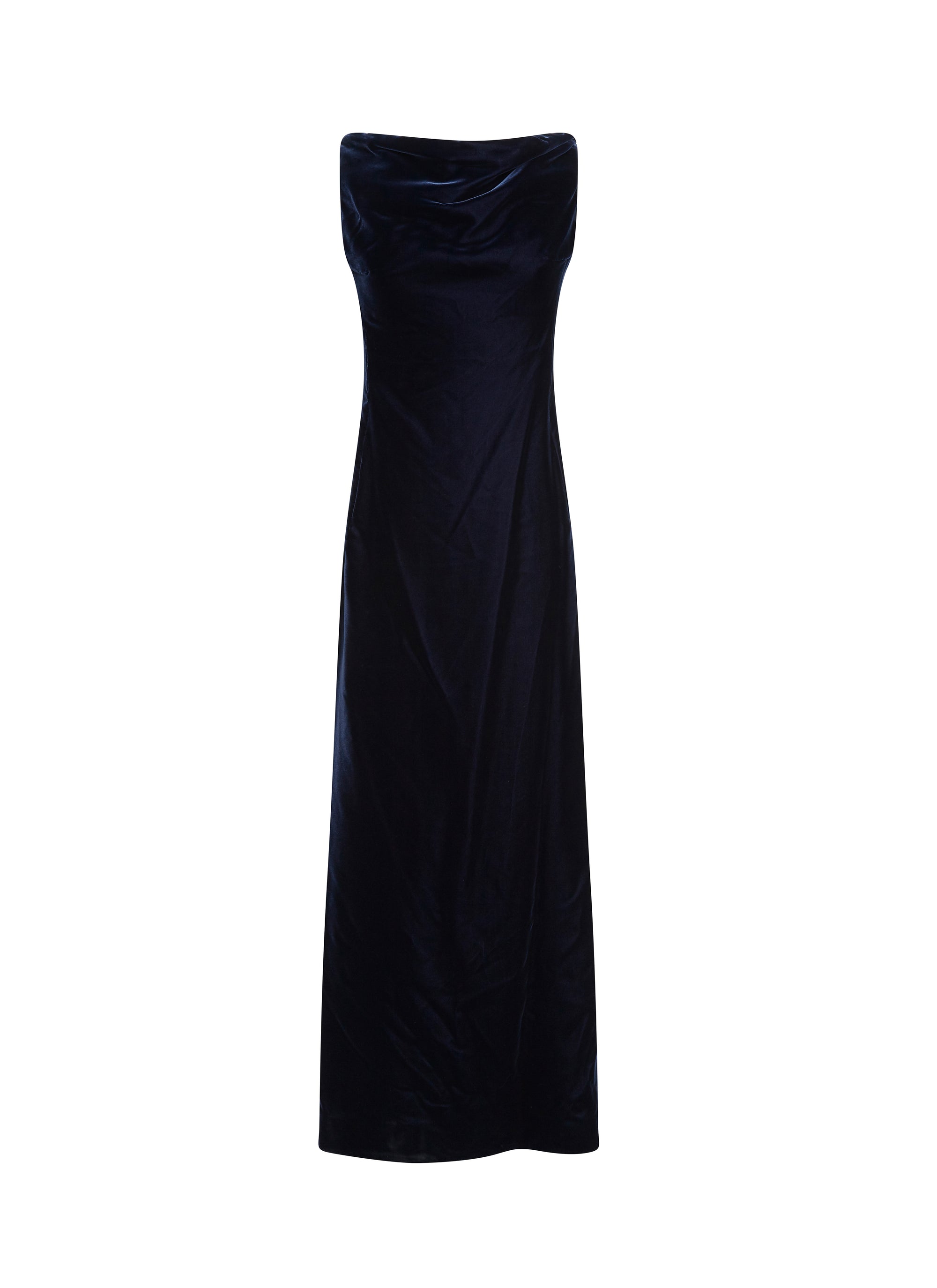 Sleeveless velvet dress - Dark Navy