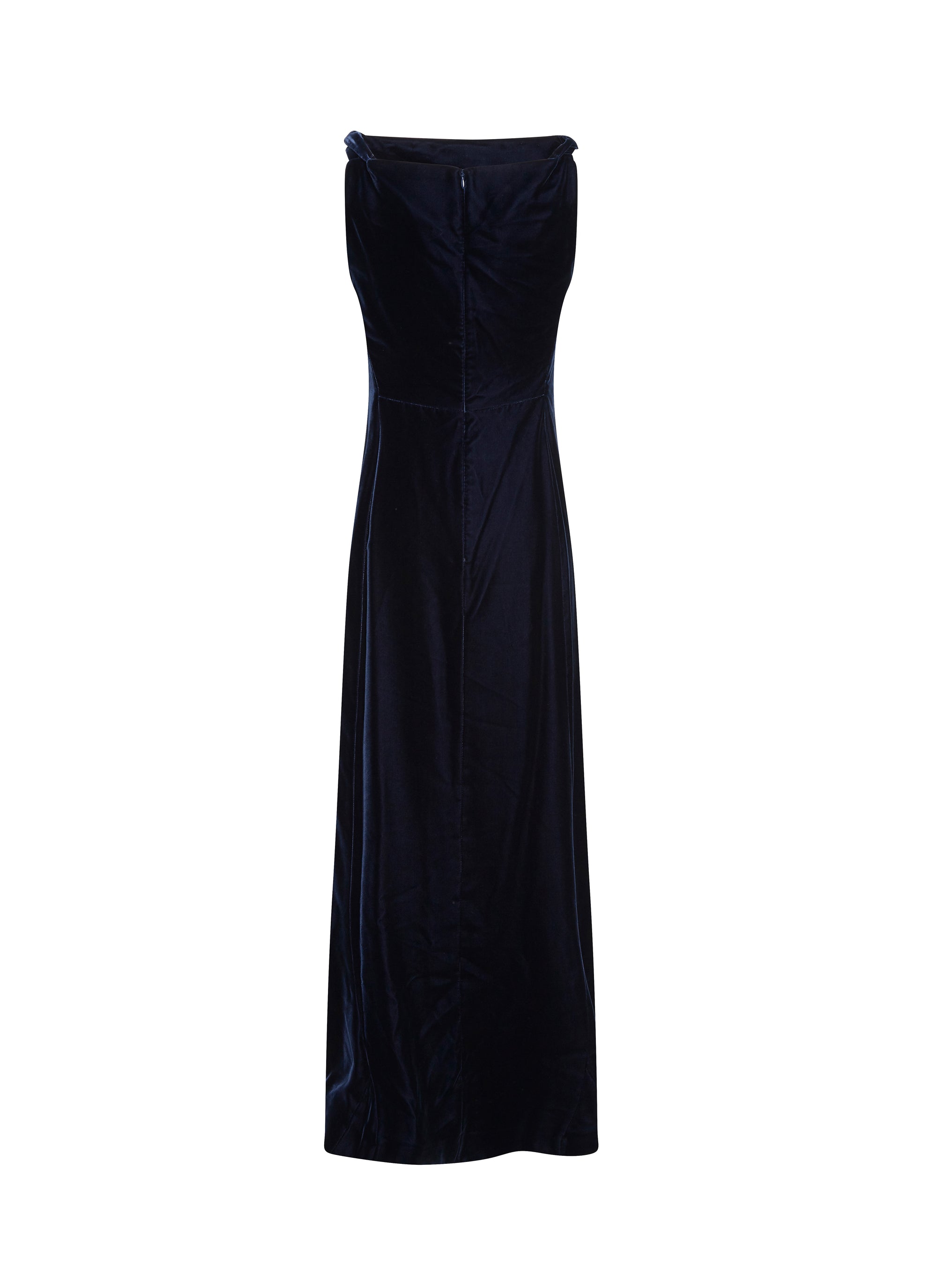 Sleeveless velvet dress - Dark Navy