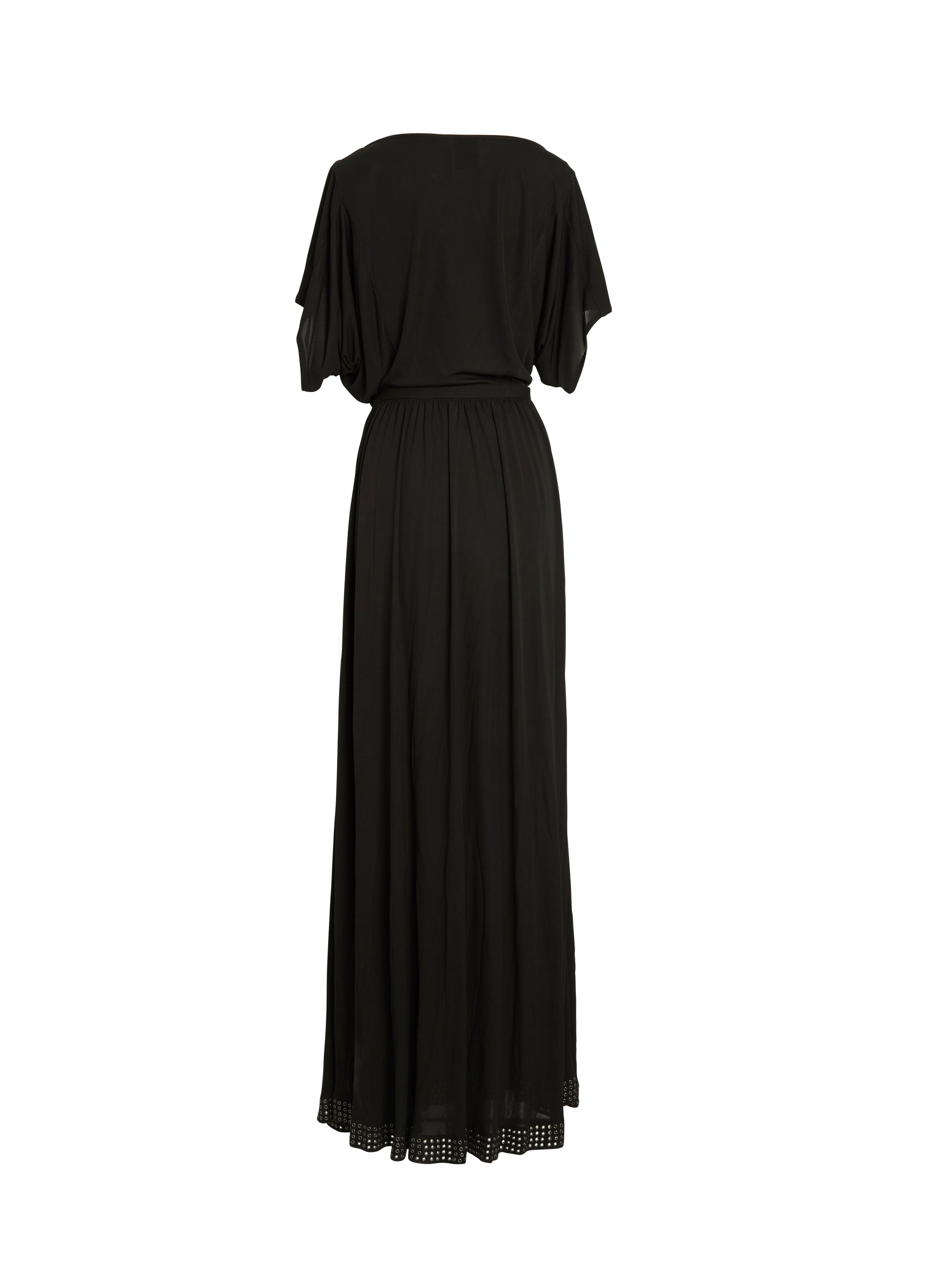 Long flowing dress with short sleeves - Black