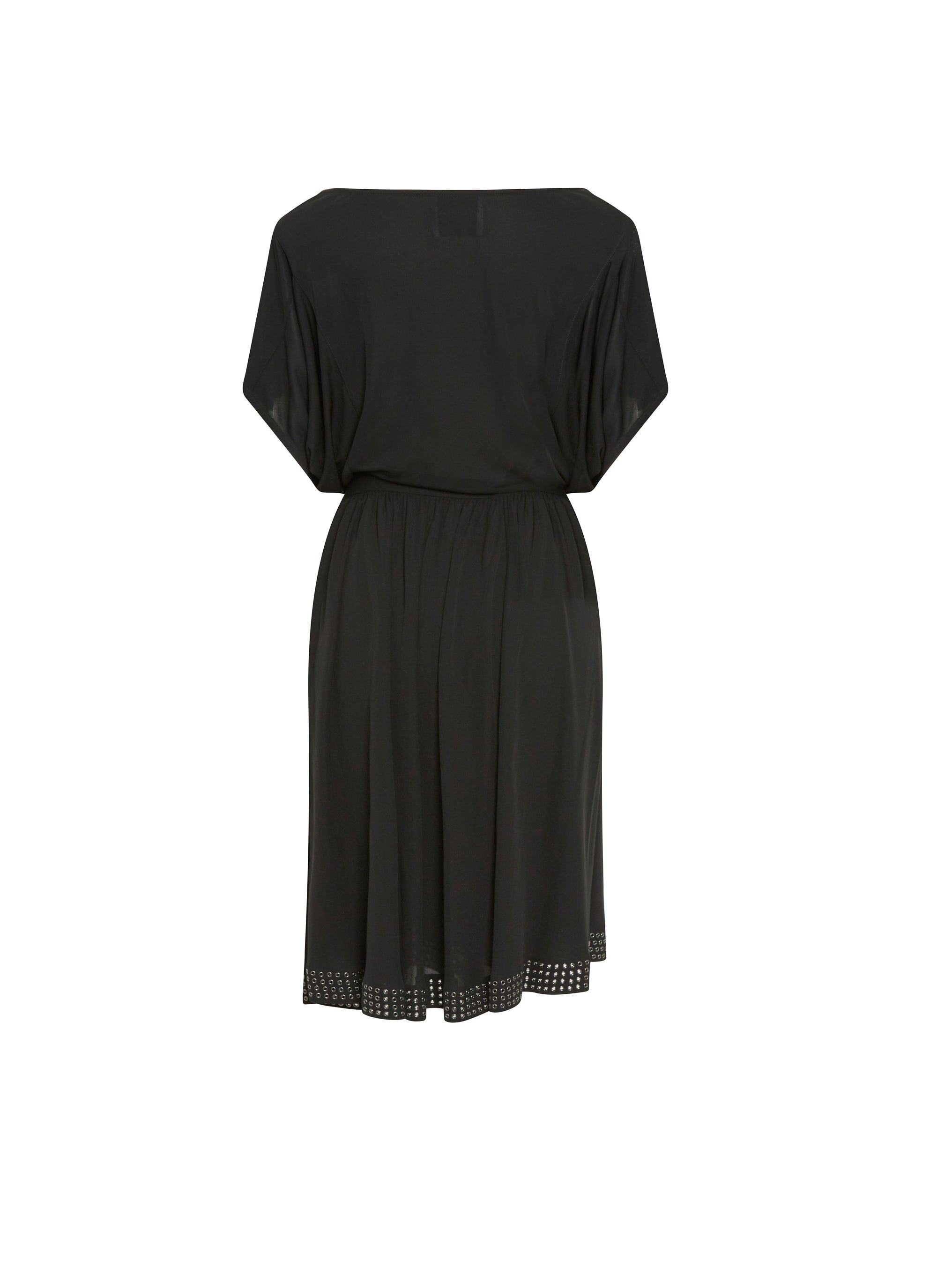Short-sleeved flowing dress - Black