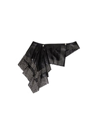 Openwork leather corset belt - Black