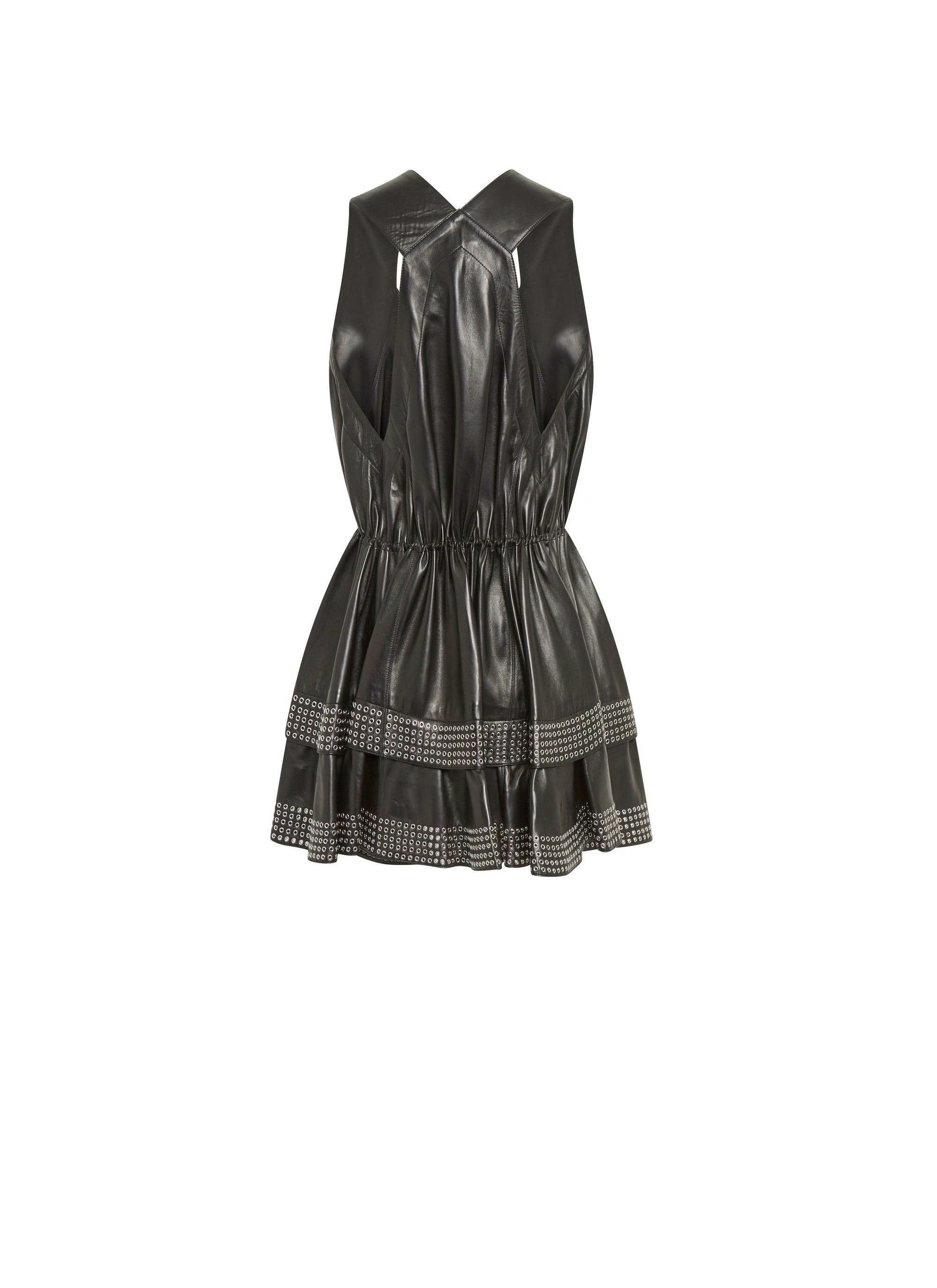 Sleeveless leather dress - Black