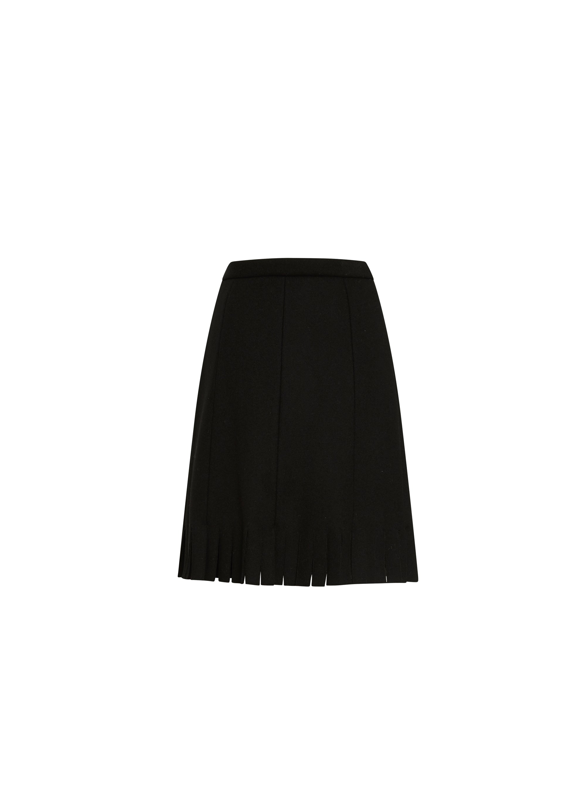 Jupe édition drapée en laine - Noir